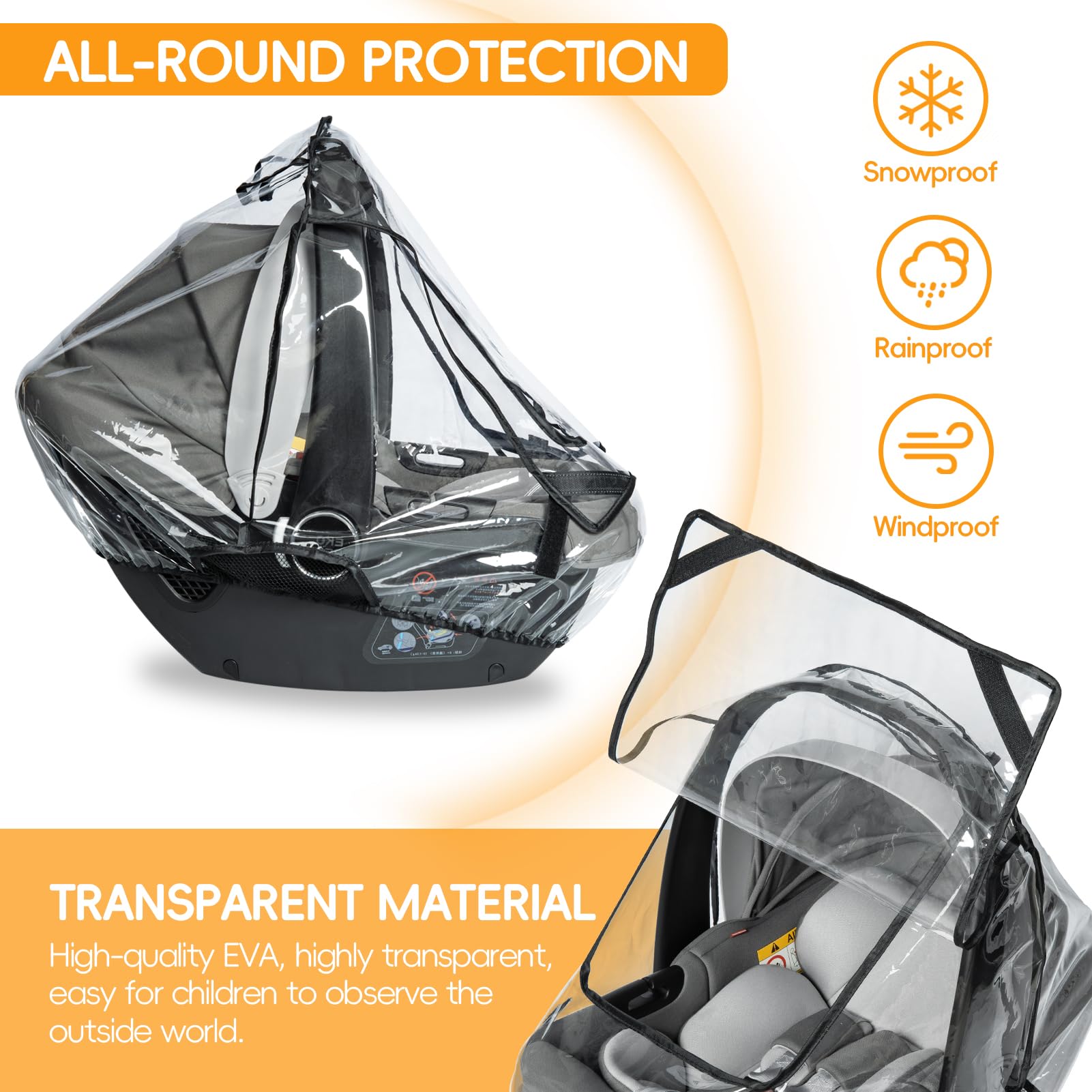 bemece car seat rain cover easy setup for busy parents