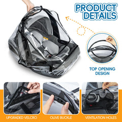bemece car seat rain cover front window access for quick checks