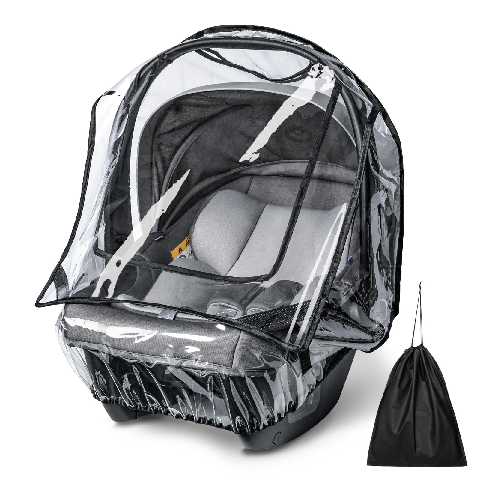 bemece car seat rain cover with panoramic view for easy monitoring