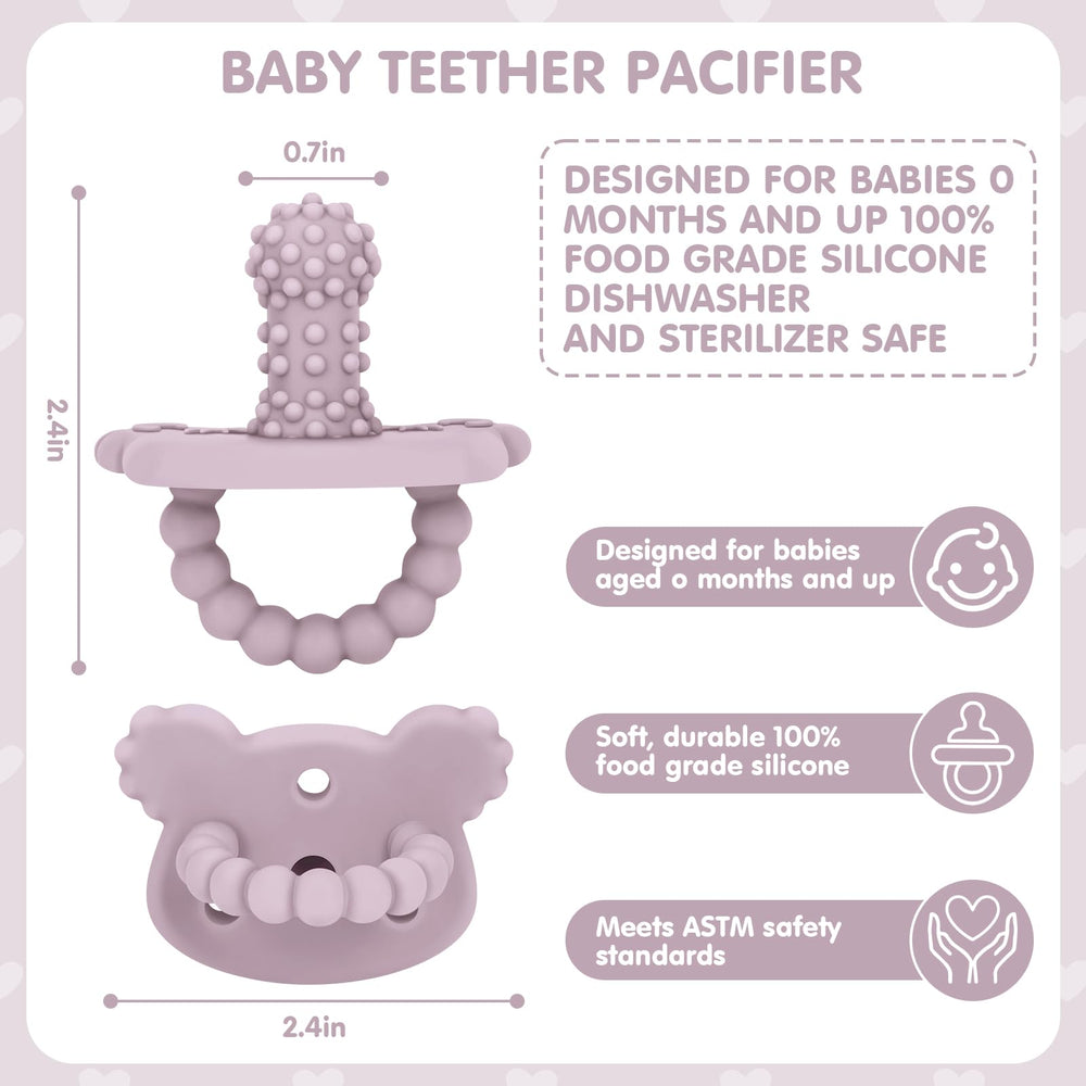 BEMEI six-pack multicolor teether provides spare pacifiers