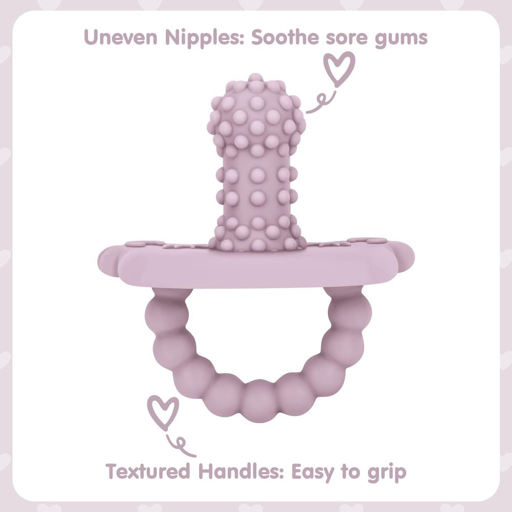 BEMEI silicone teether close-up grainy texture for gum massage