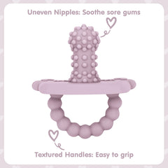 BEMEI silicone teether close-up grainy texture for gum massage