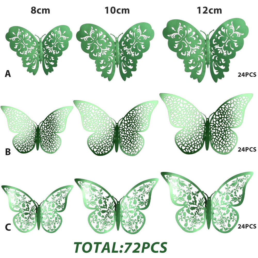 Bememo 3D butterfly wall decal 10 cm, style A, brightens living spaces.