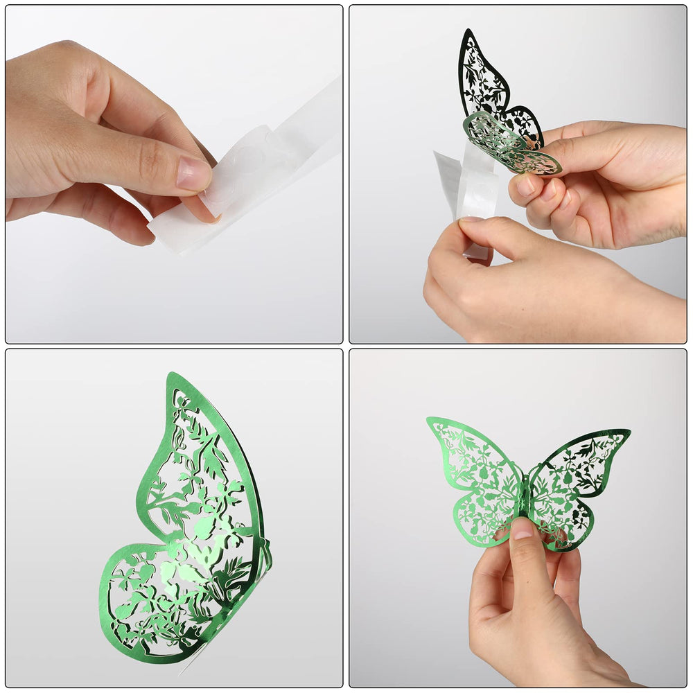 Bememo 3D butterfly wall decal 12 cm, style A, enhances photography backdrops.