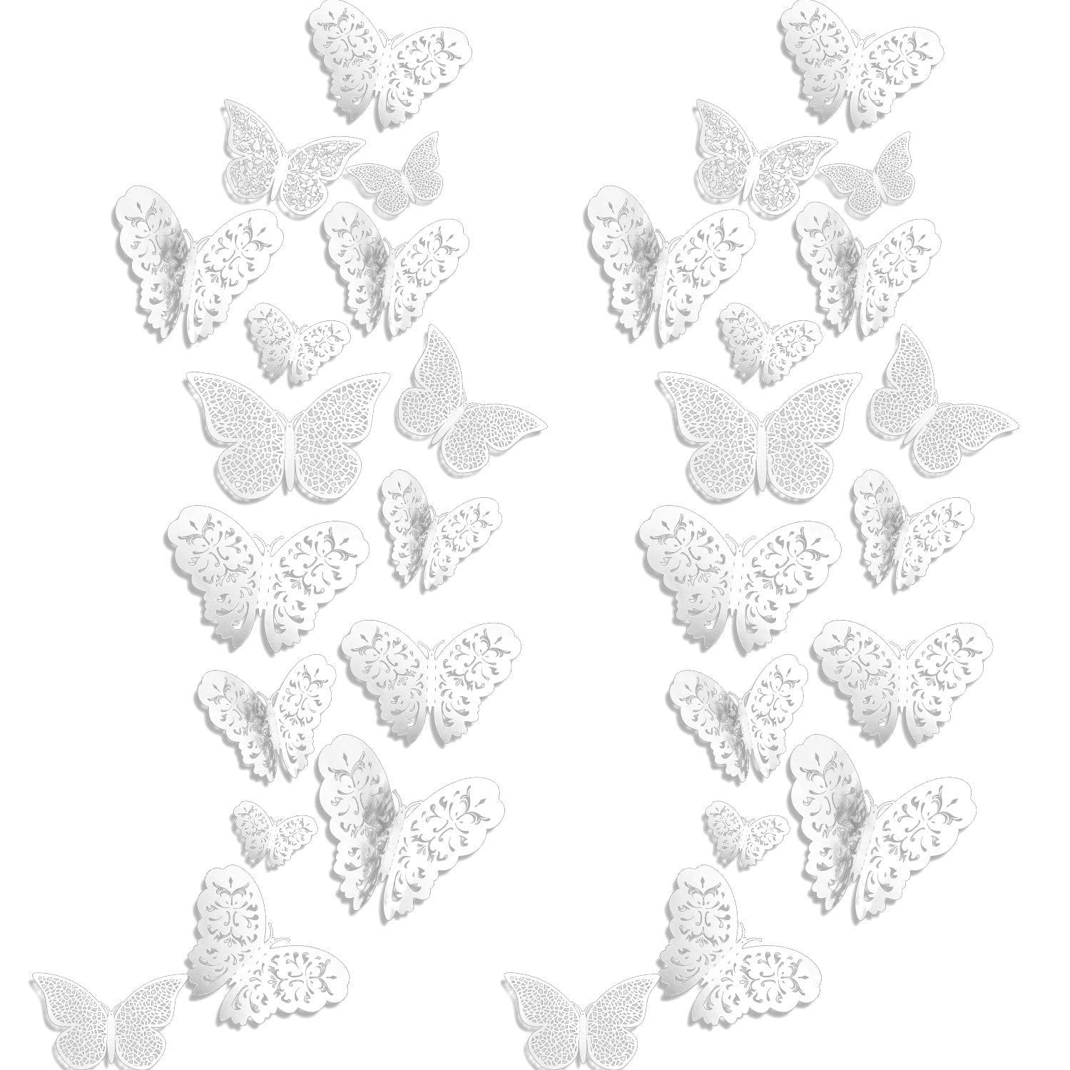 Bememo 3D butterfly wall decal style A, 12 cm, creates dramatic dimension on walls.