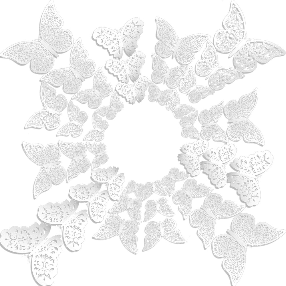 Bememo 3D butterfly wall decal style B, 8 cm, shimmering accent for rooms.