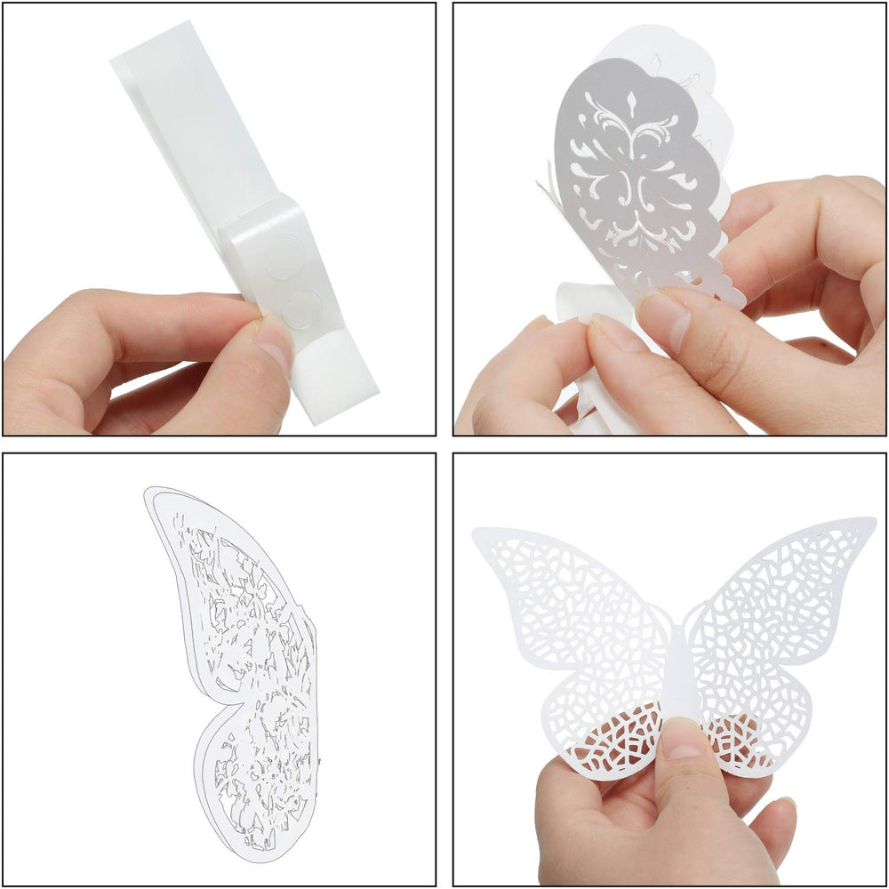 Bememo 3D butterfly wall decal style C, 8 cm, elegant decor for bedrooms.