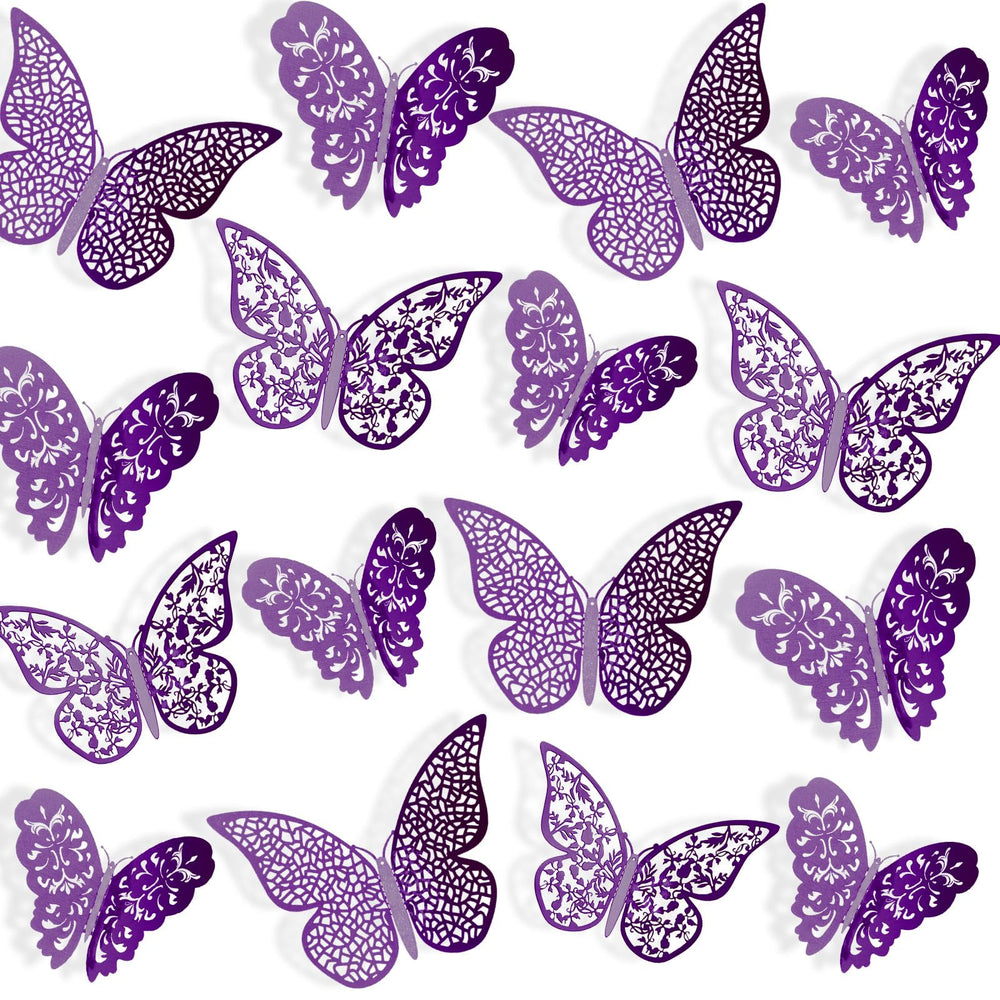 Bememo 72-piece 3D butterfly wall decals pack adds dimensional charm to walls.