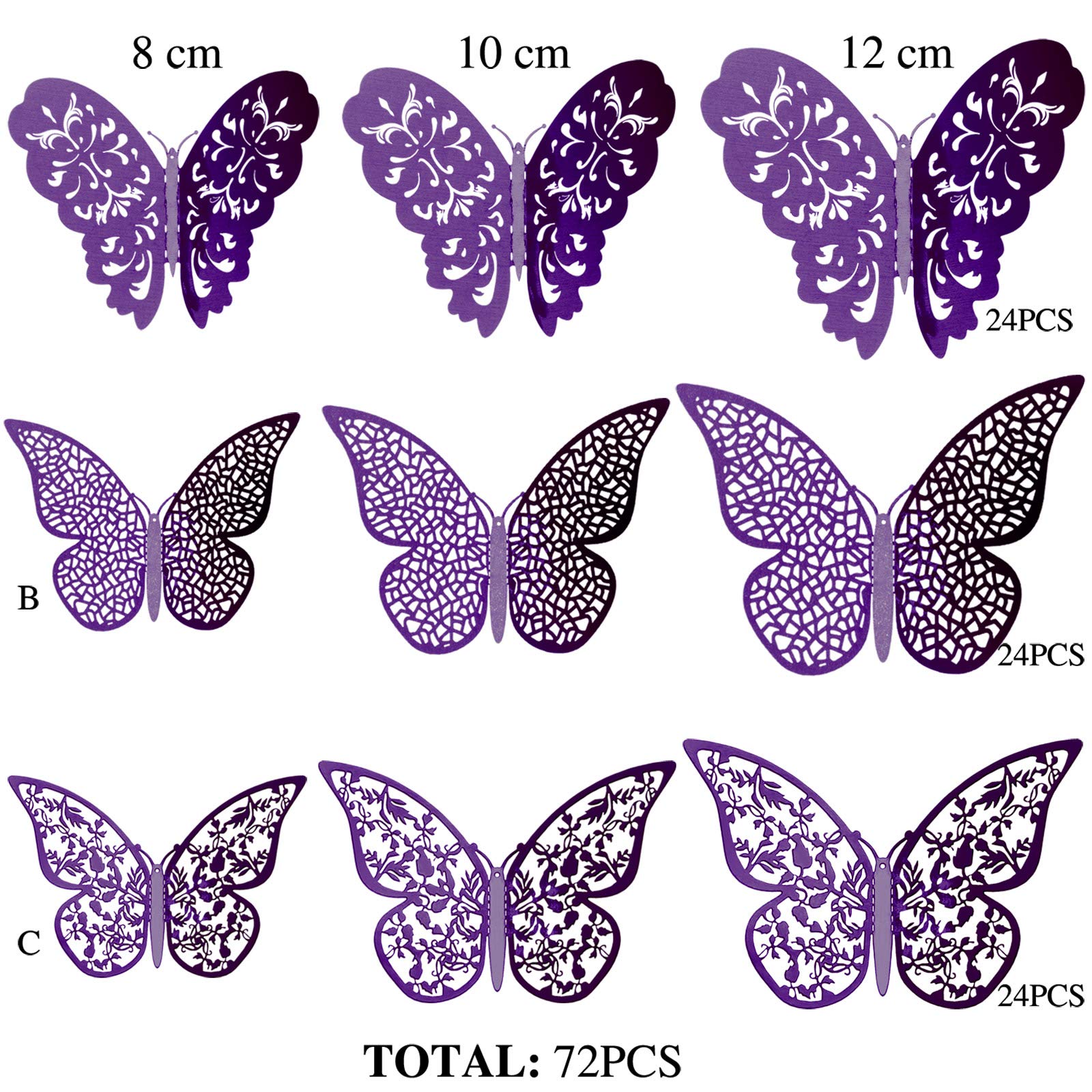 Bememo butterfly wall stickers for smooth surfaces for easy application.