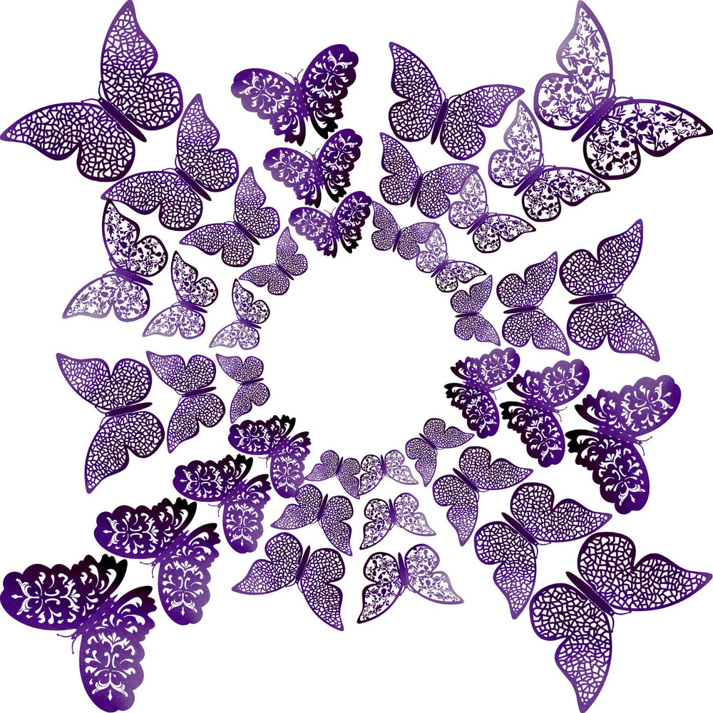 Bememo metallic 3D butterfly wall decor adds elegant glitter to a room.