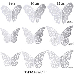 Bememo metallic butterfly decals with glitter for elegant wall decor.