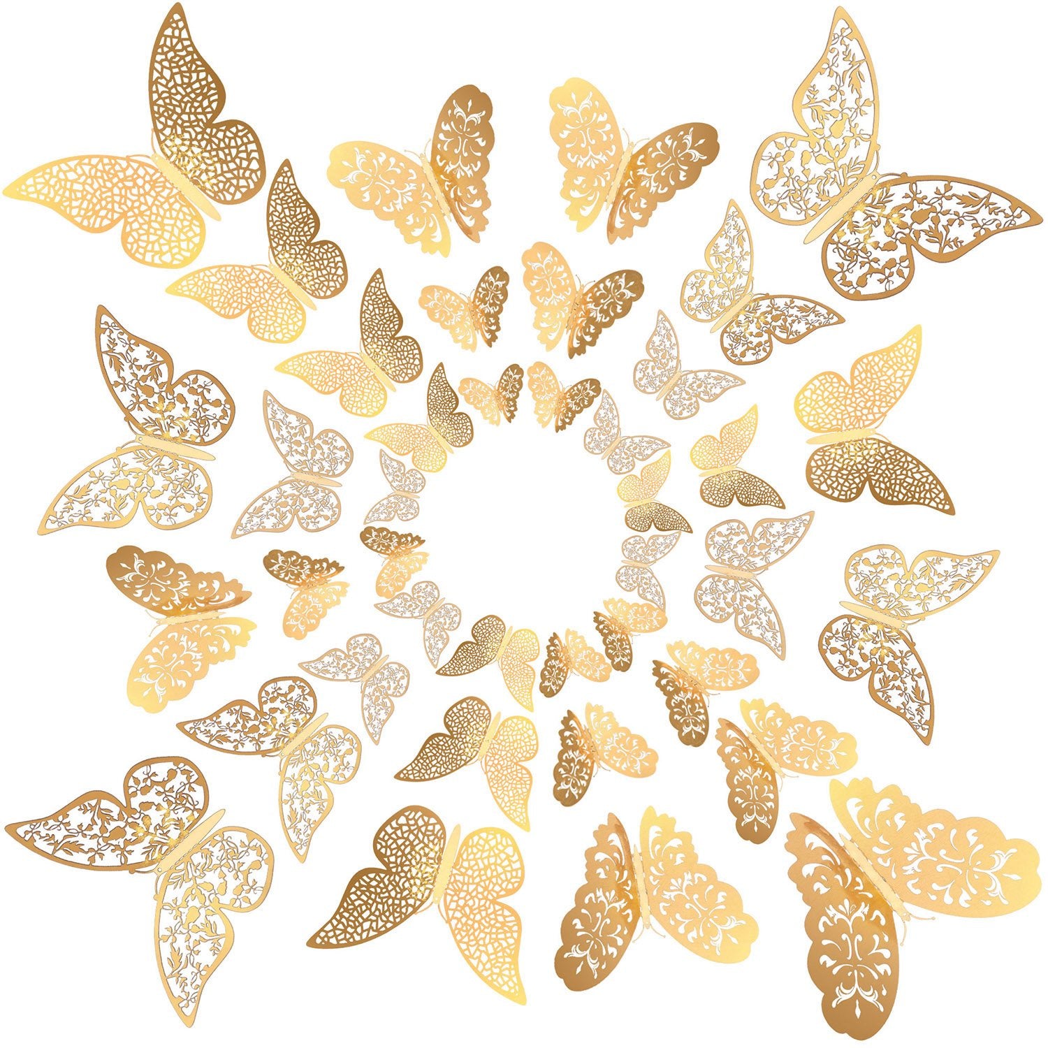Metallic Bememo butterfly wall decor with glitter effect enhances living spaces.
