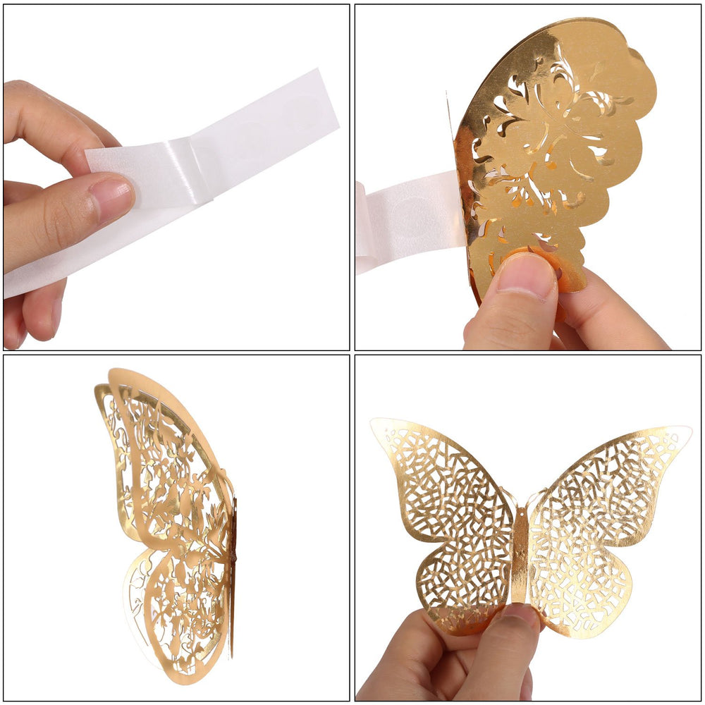 Bememo removable butterfly decals leave no residue on clean surfaces.