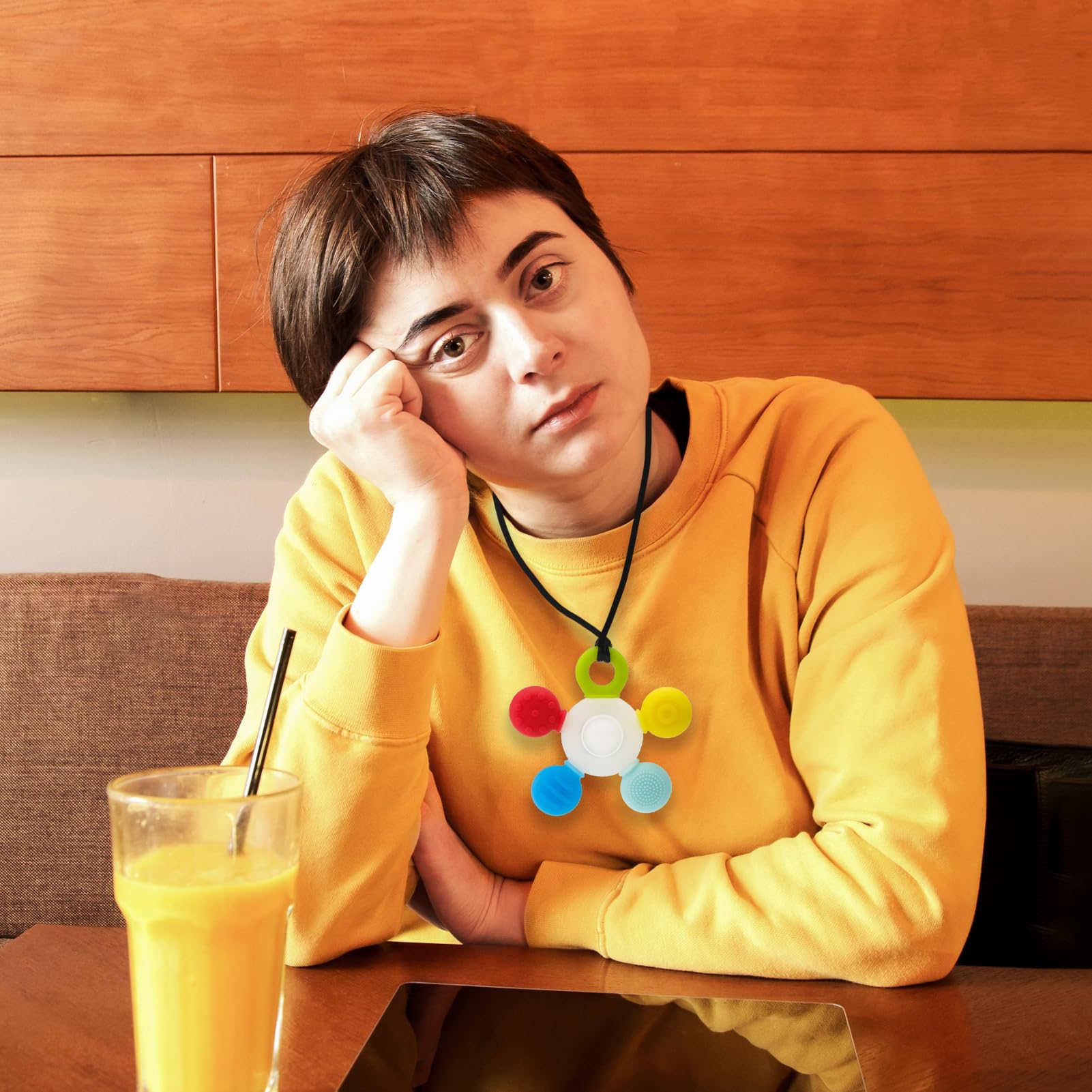 BEMEI Seeway chew necklace is durable and dishwasher-safe for daily wear.