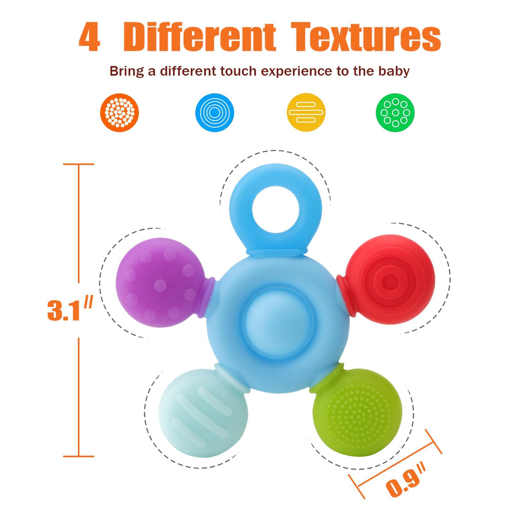 BEMEI Seeway chew necklace uses BPA-free silicone for safe mouth exploration.