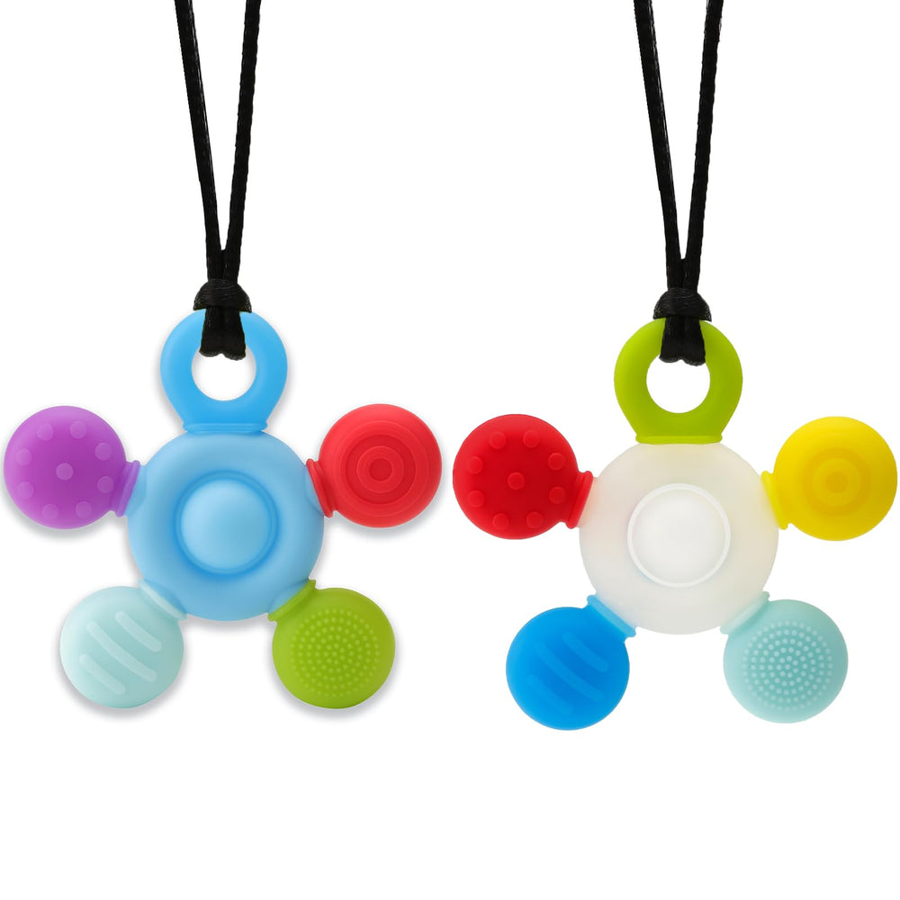 BEMEI Seeway chew necklace in soft silicone supports sensory exploration and calm focus.