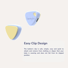 Bempu Bellybutton clip design secures monitor on clothing for stable sleep.