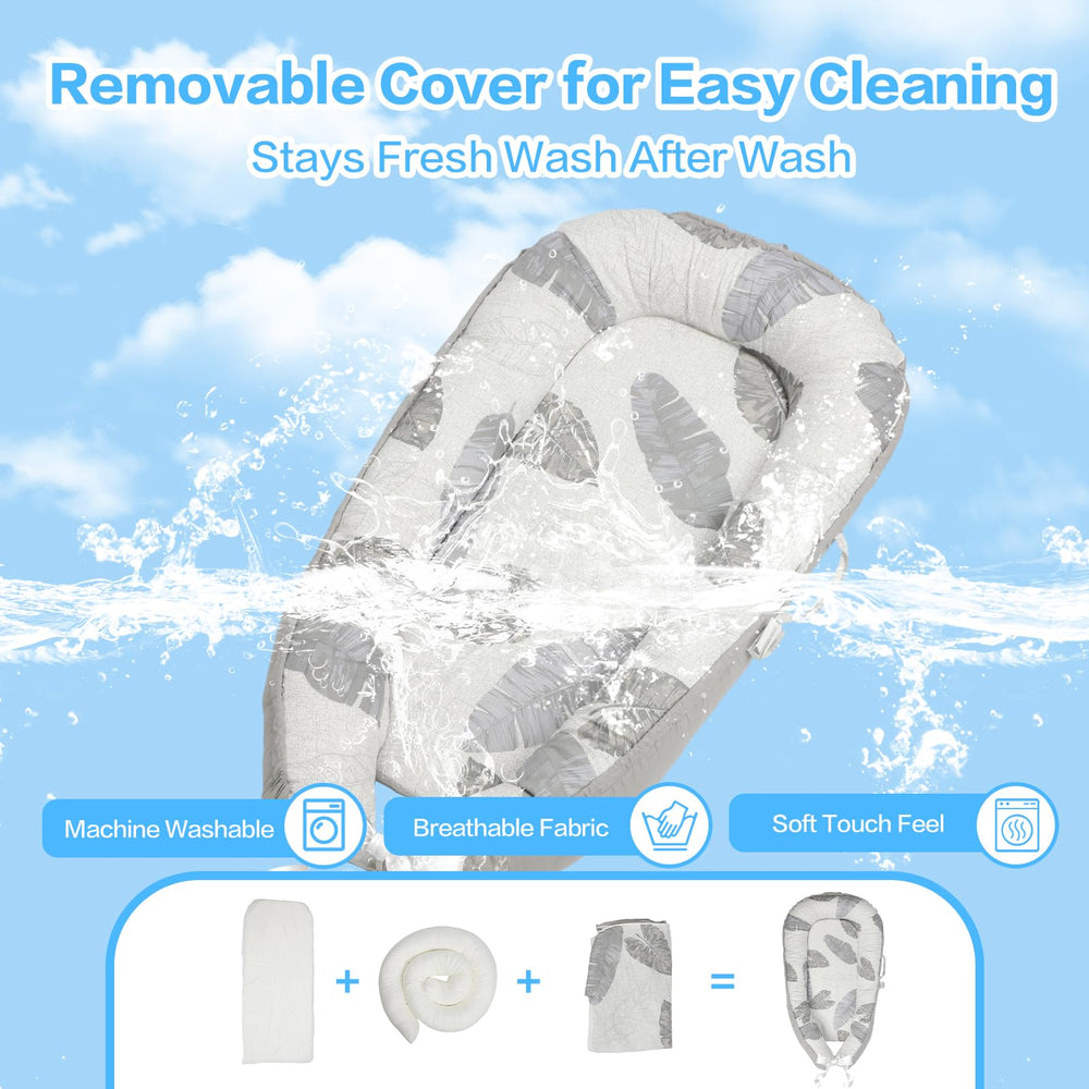 Removable reversible cover with two way zipper for easy washing on the BEMPUS lounger