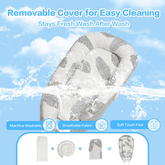 Removable reversible cover with two way zipper for easy washing on the BEMPUS lounger