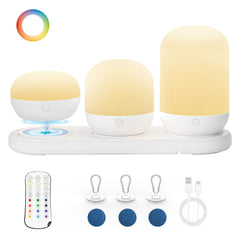 Benaep 3in1 night lights giving gentle bedtime illumination in kids' rooms.