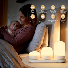 Benaep egg night light shows color-changing options for mood ambience.