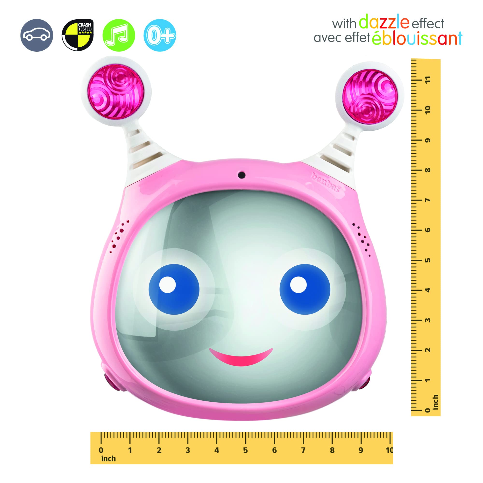 BENBAT Active Baby Car Mirror pink crash-tested design emphasizes durability