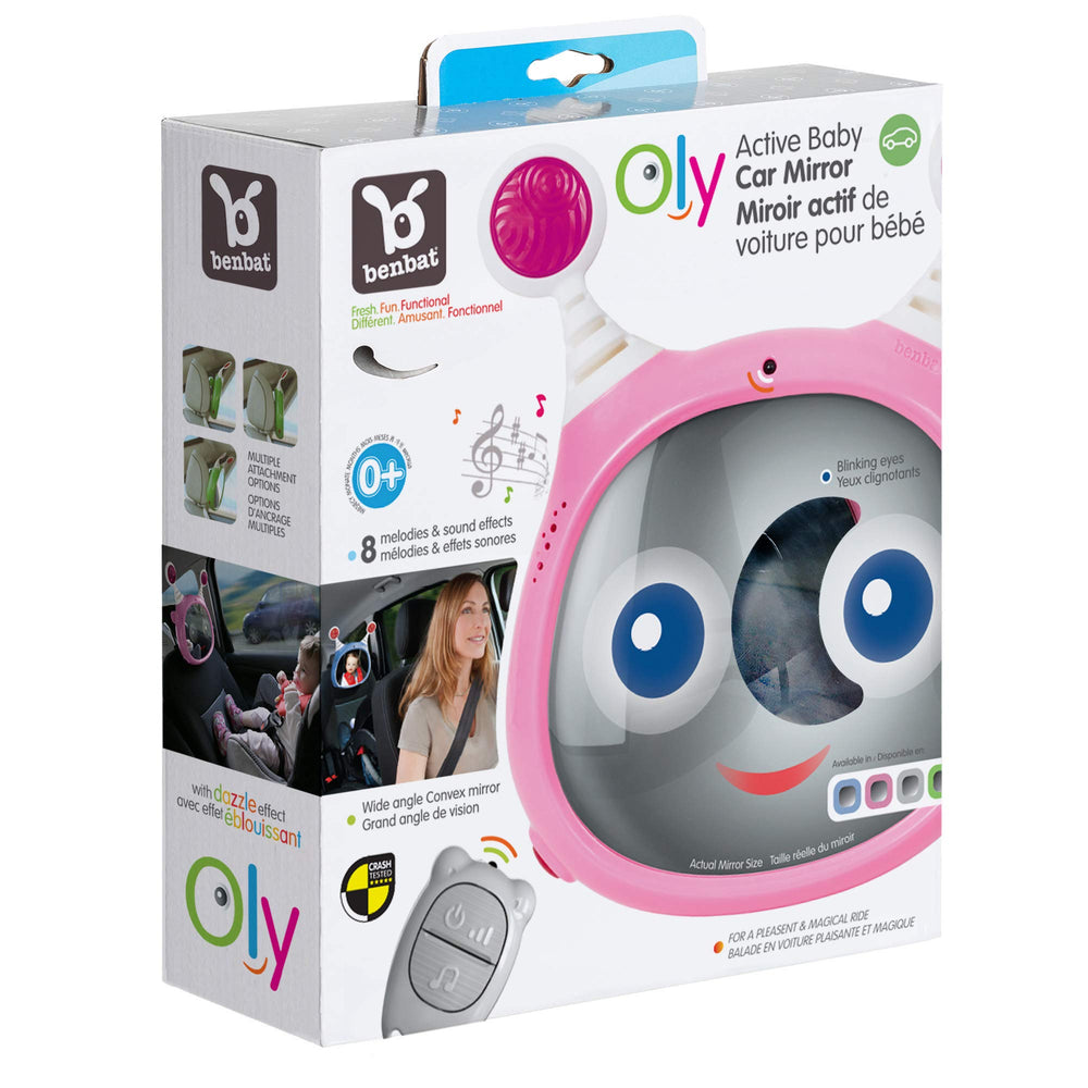 BENBAT Active Baby Car Mirror pink easy-install clip enables quick setup