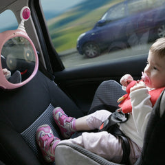 BENBAT Active Baby Car Mirror pink entertainment mode with engaging visuals