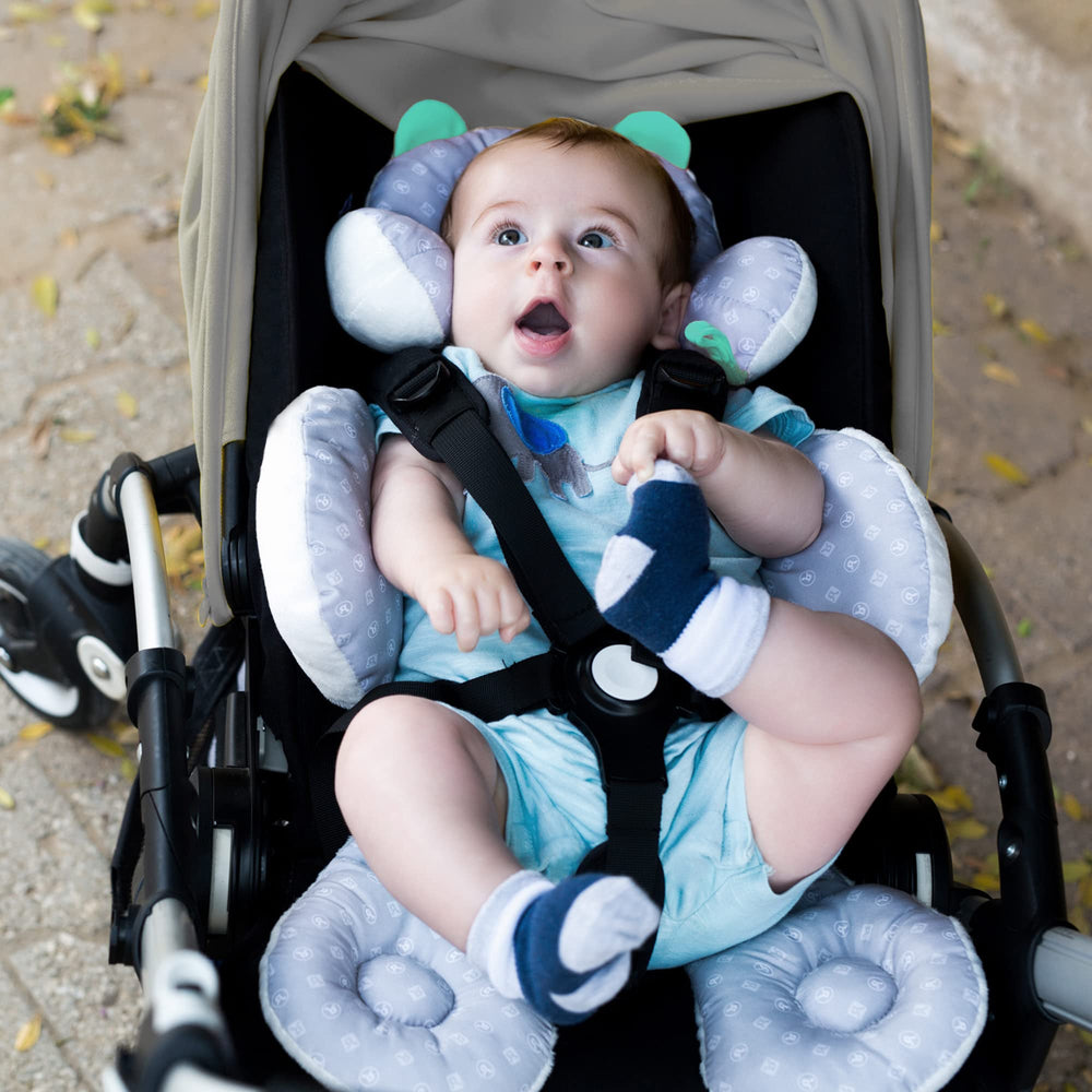 BENBAT Total Body Support Pillow is compatible with 3-5 point harness for secure on-the-go use.