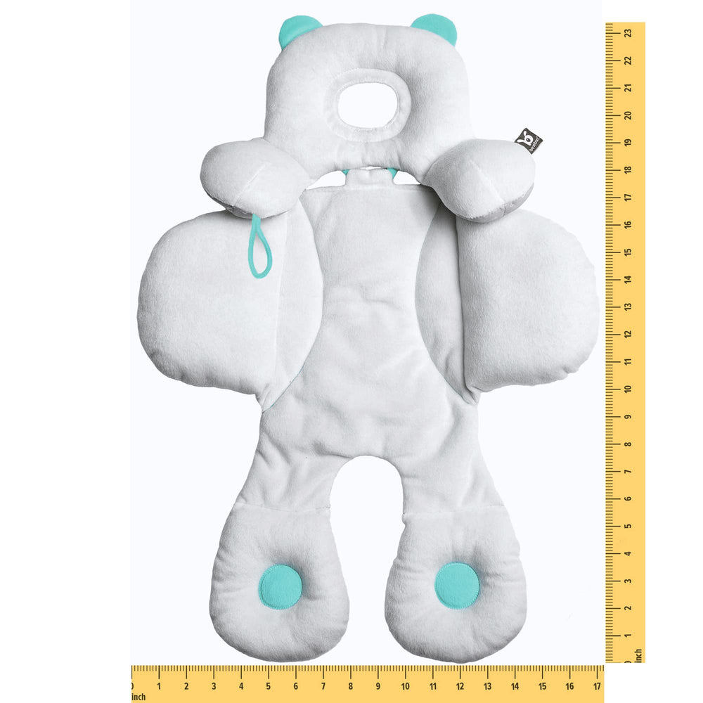 BENBAT Total Body Support Pillow features hidden foot rattles to entertain baby.