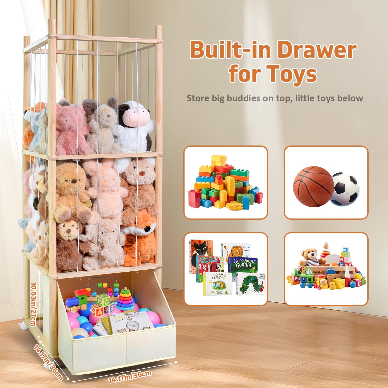 BENCHRY playhouse-style storage invites imaginative play and tidy rooms.