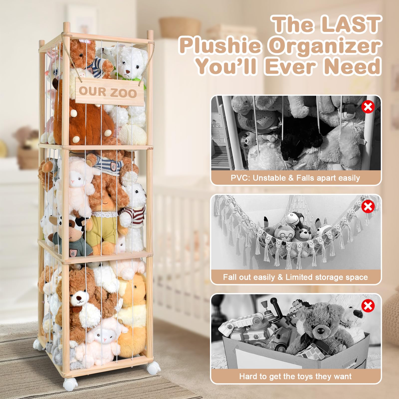 BENCHRY space-saving toy organizer fits tight corners while boosting room decor