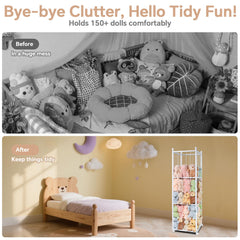 Charming nursery decor that doubles as practical toy storage.