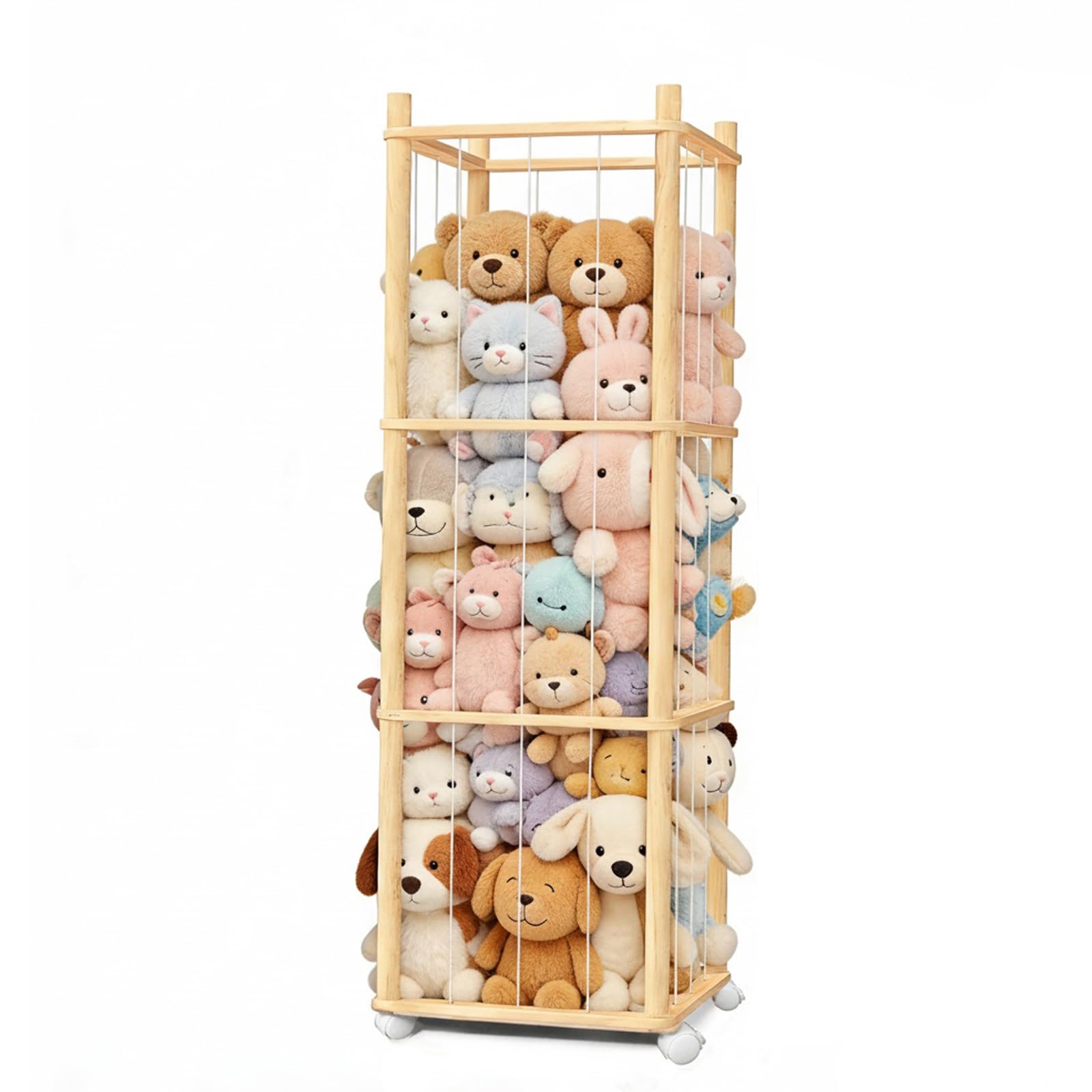 BENCHRY stuffed animal zoo 54in height keeps toys organized and floors clear.