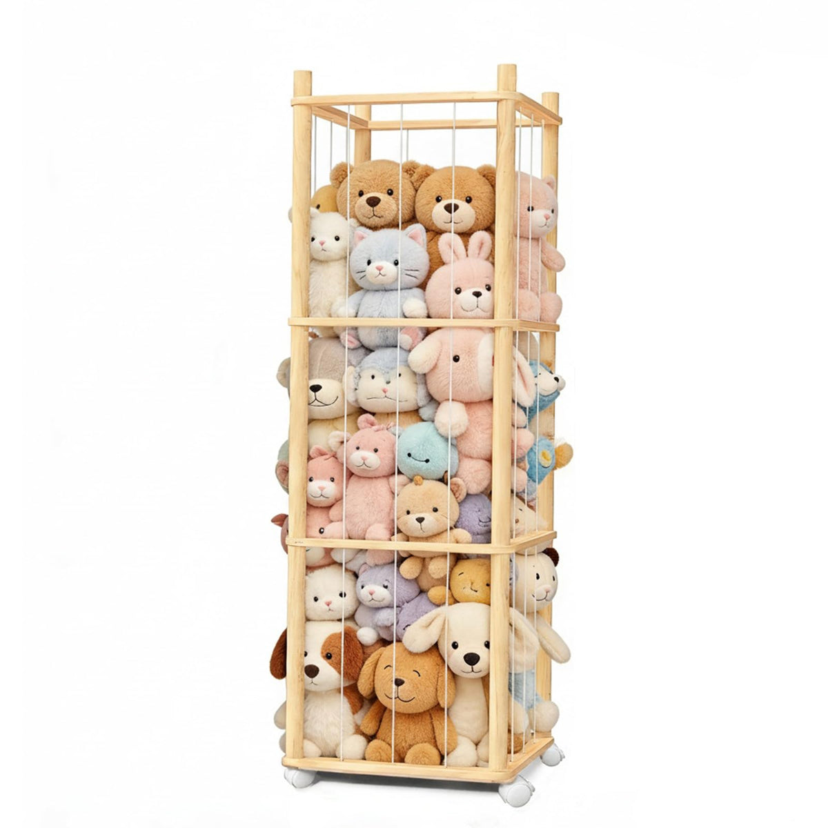 BENCHRY stuffed animal zoo 54in height keeps toys organized and floors clear.