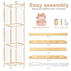 BENCHRY wooden frame enhances durability while storing plush toys.