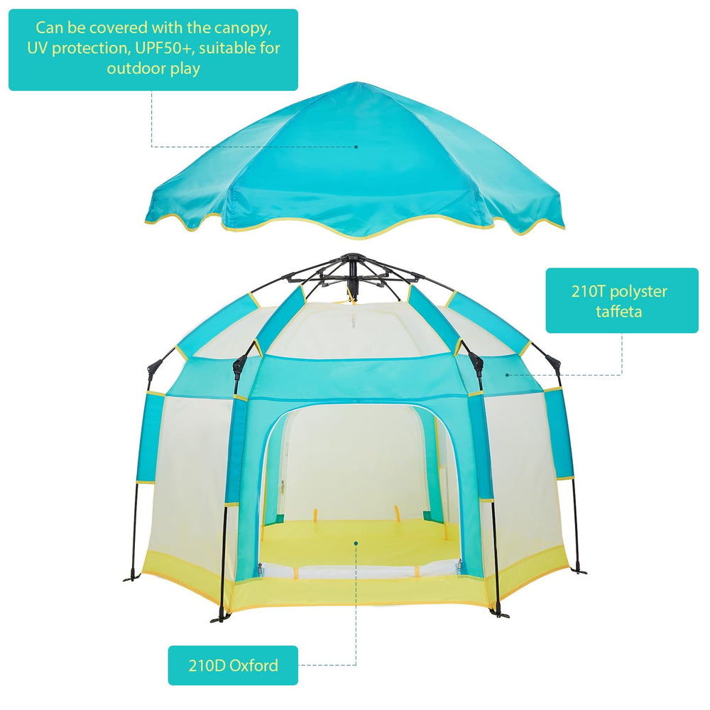 Bend River foldable mosquito net keeps bugs and sand away.
