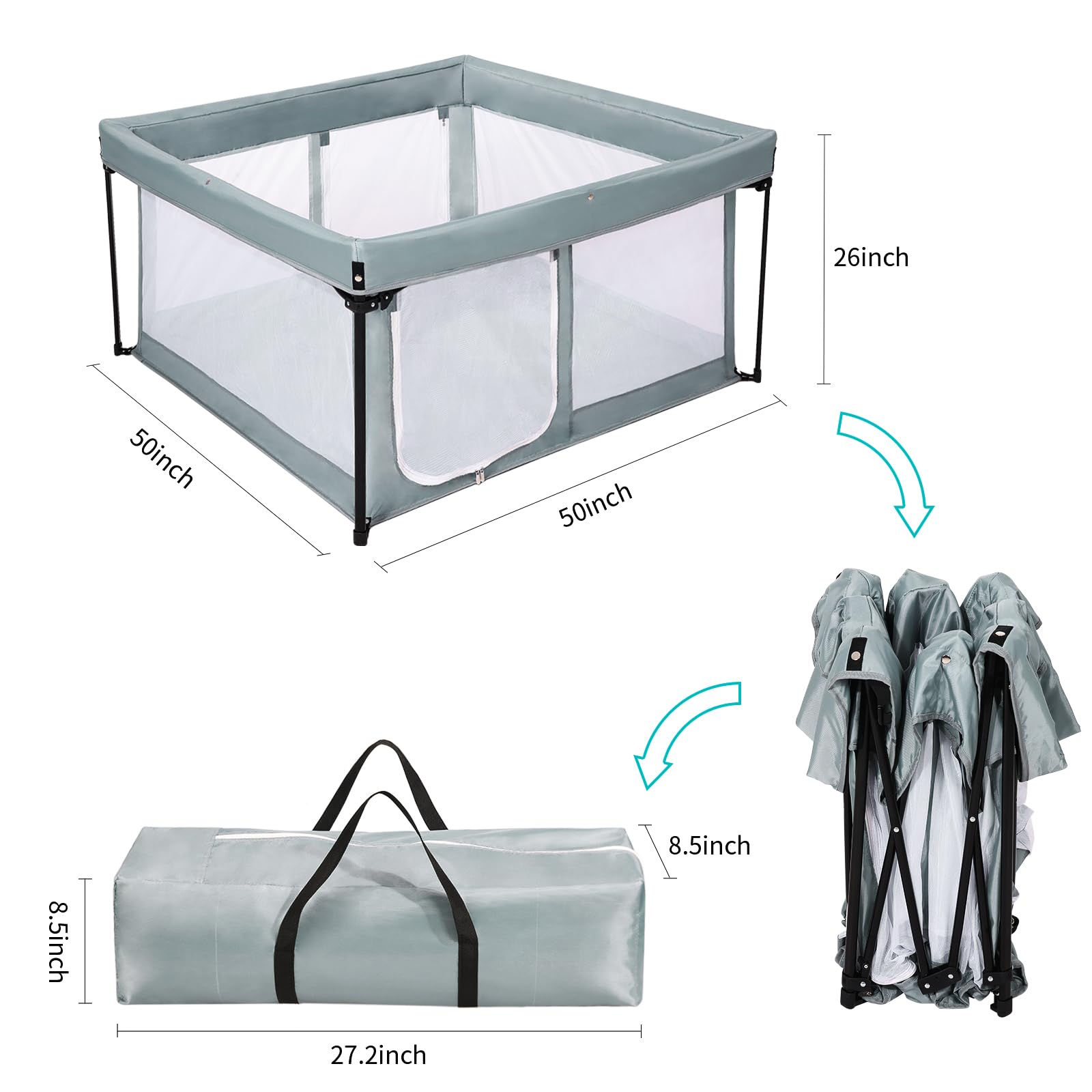 Bend River foldable play yard designed for quick setup and travel.