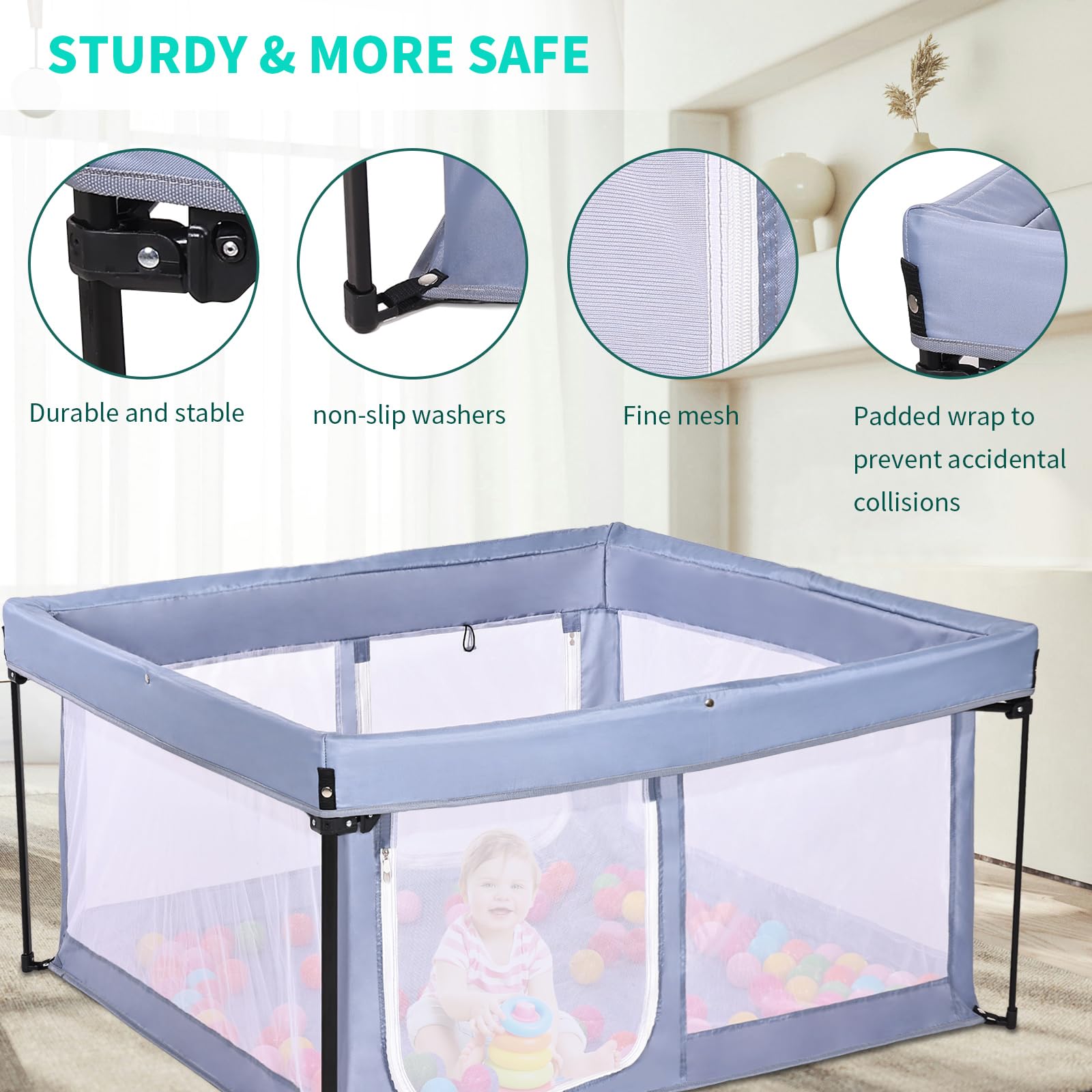 No-tools setup with Bend River playpen for quick use
