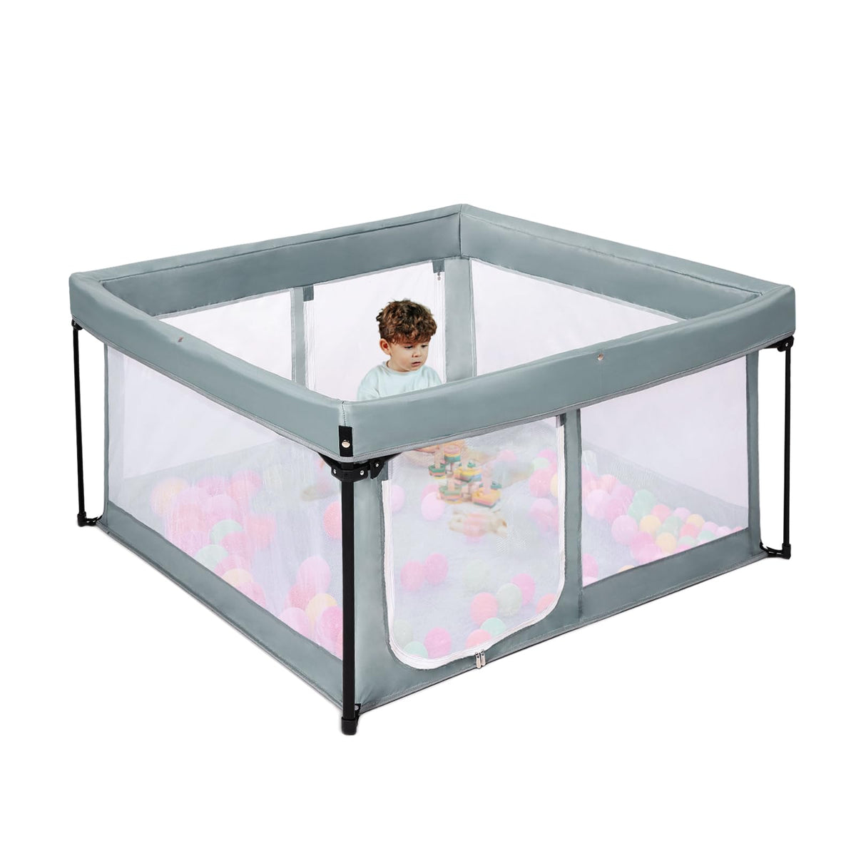 Bend River portable baby playpen with padded floor for safe indoor play.