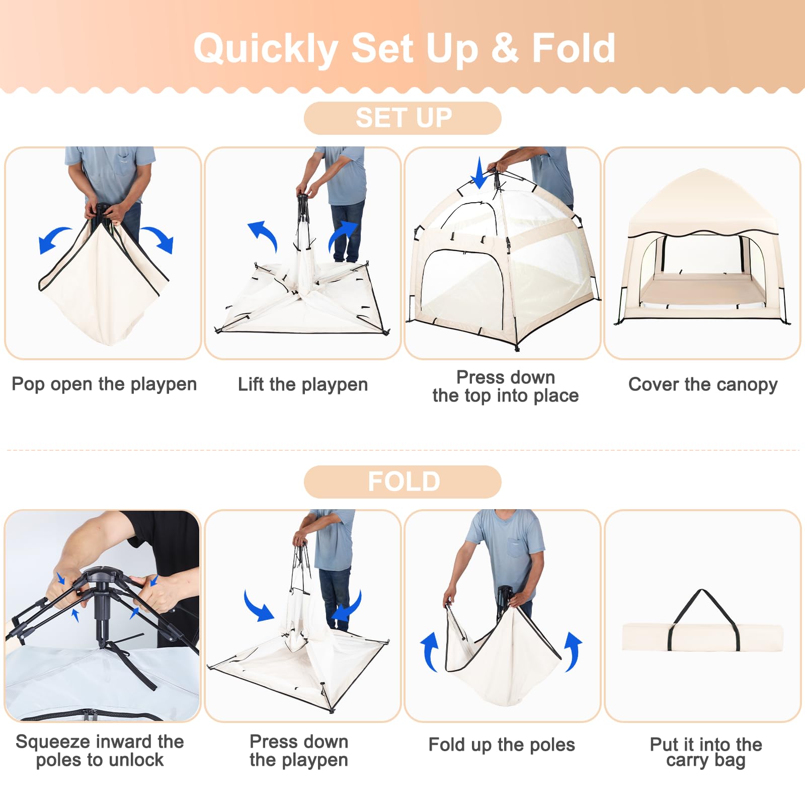 Bend River portable playpen folded into compact travel bag for easy transport