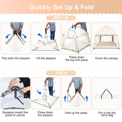 Bend River portable playpen folded into compact travel bag for easy transport