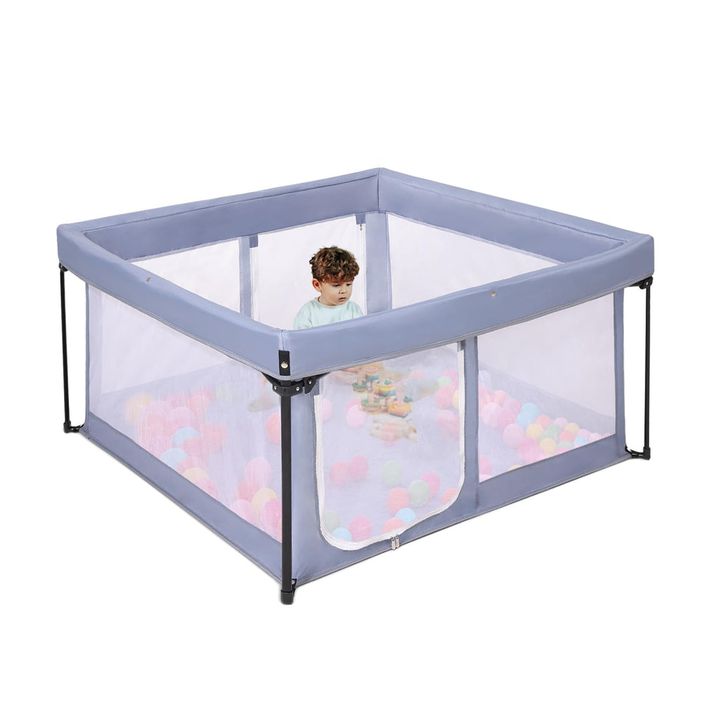 Bend River portable playpen with padded floor for safe indoor exploration