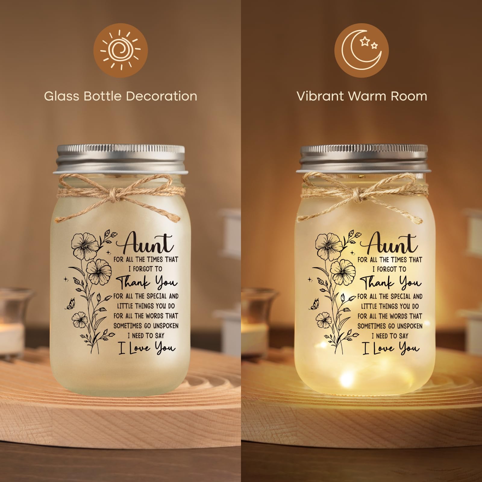 BeneCharm home-decor-jar provides cozy glow on desks or shelves.