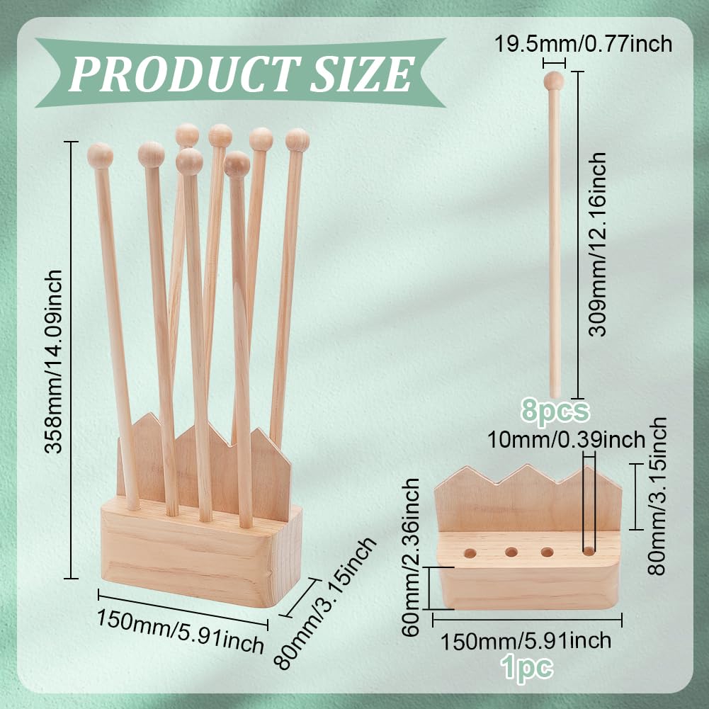 BENECREAT pinewood base provides stable footing for cups and bottles.