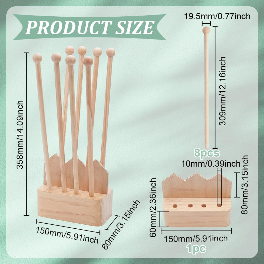 BENECREAT pinewood base provides stable footing for cups and bottles.