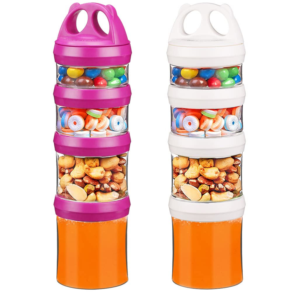 BeneLabel stackable twist lock jar setup shows four compartments for organized travel meals.