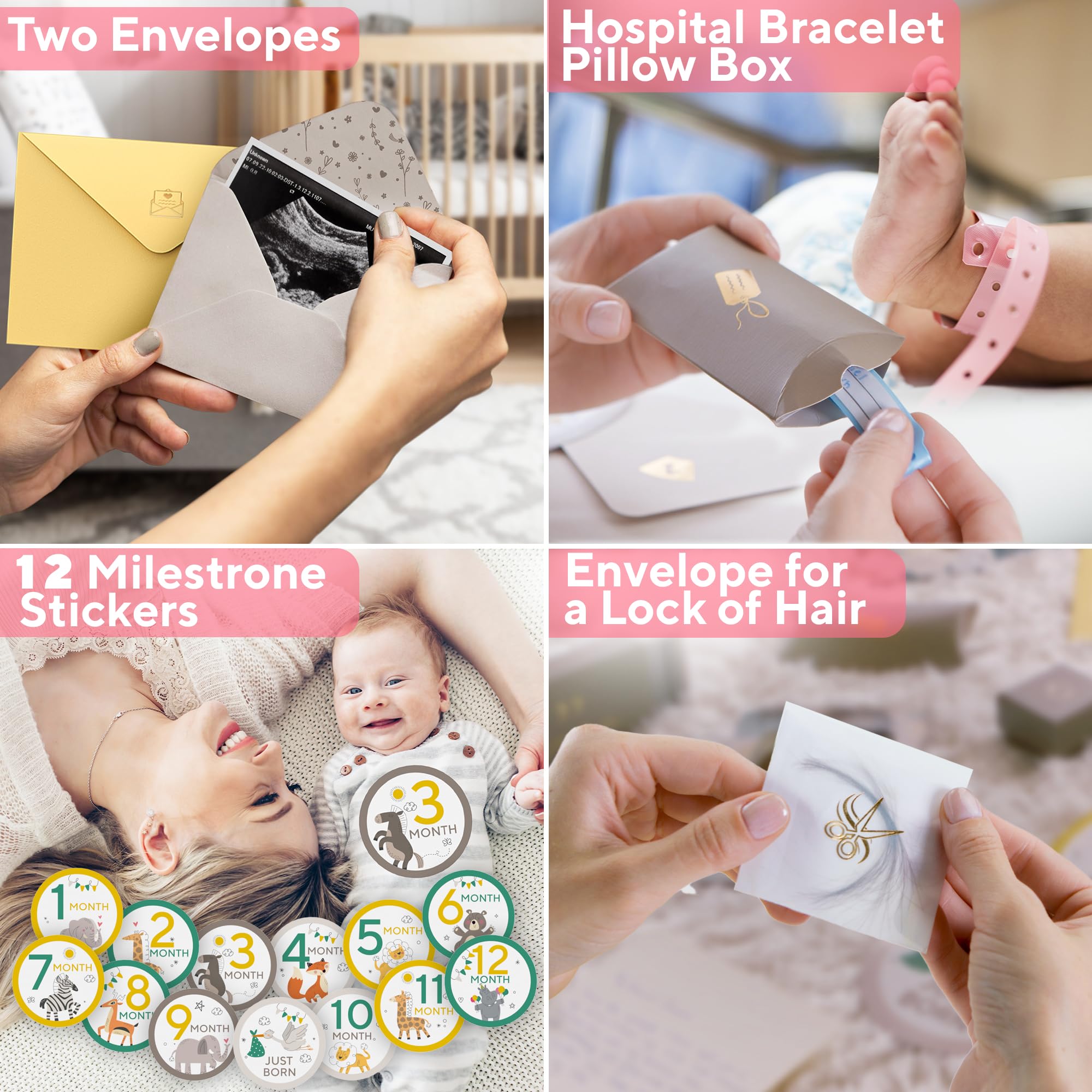 Hospital bracelet pillow box included in the Benicci keepsake set