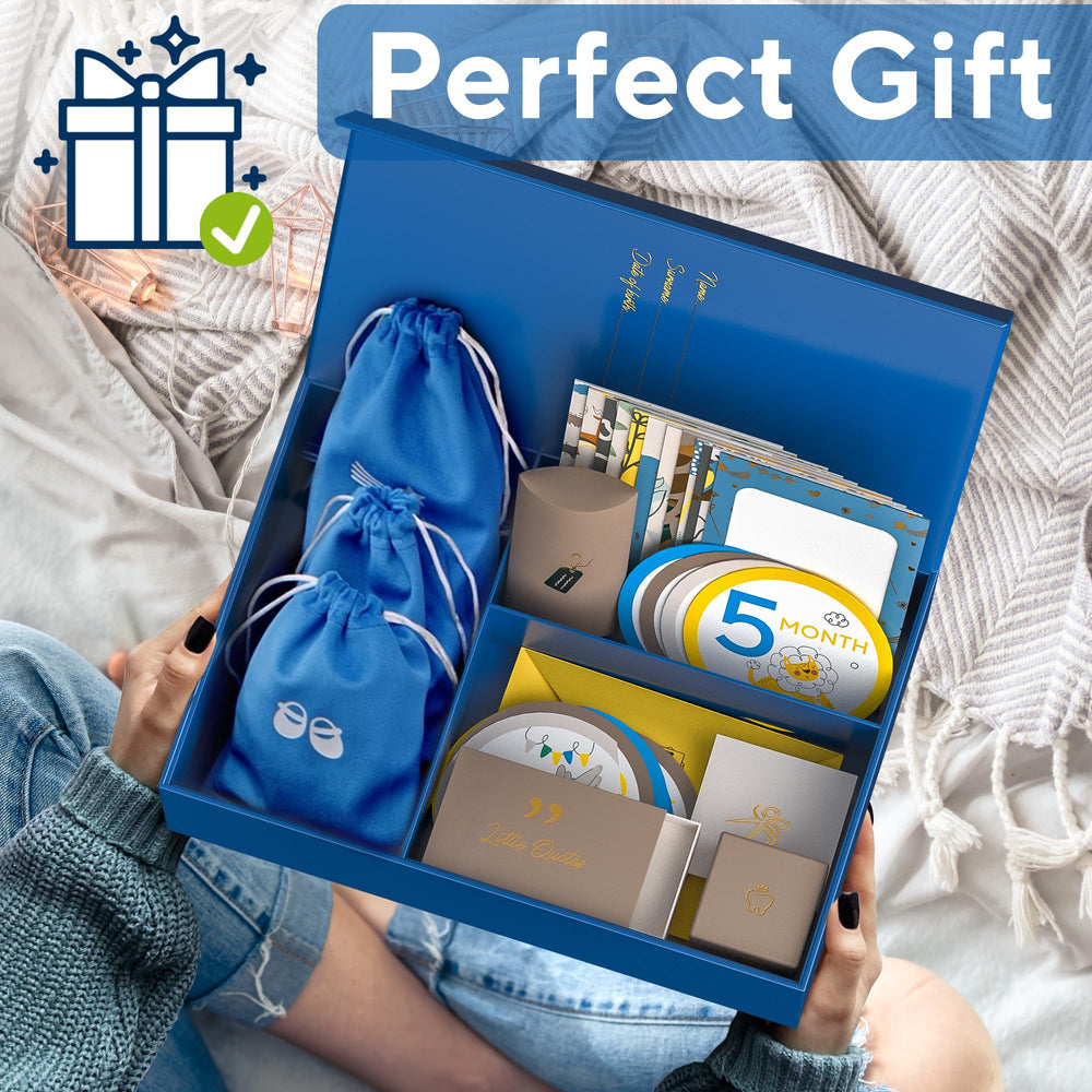 Benicci keepsake box inside layout organizes milestone compartments for easy viewing.