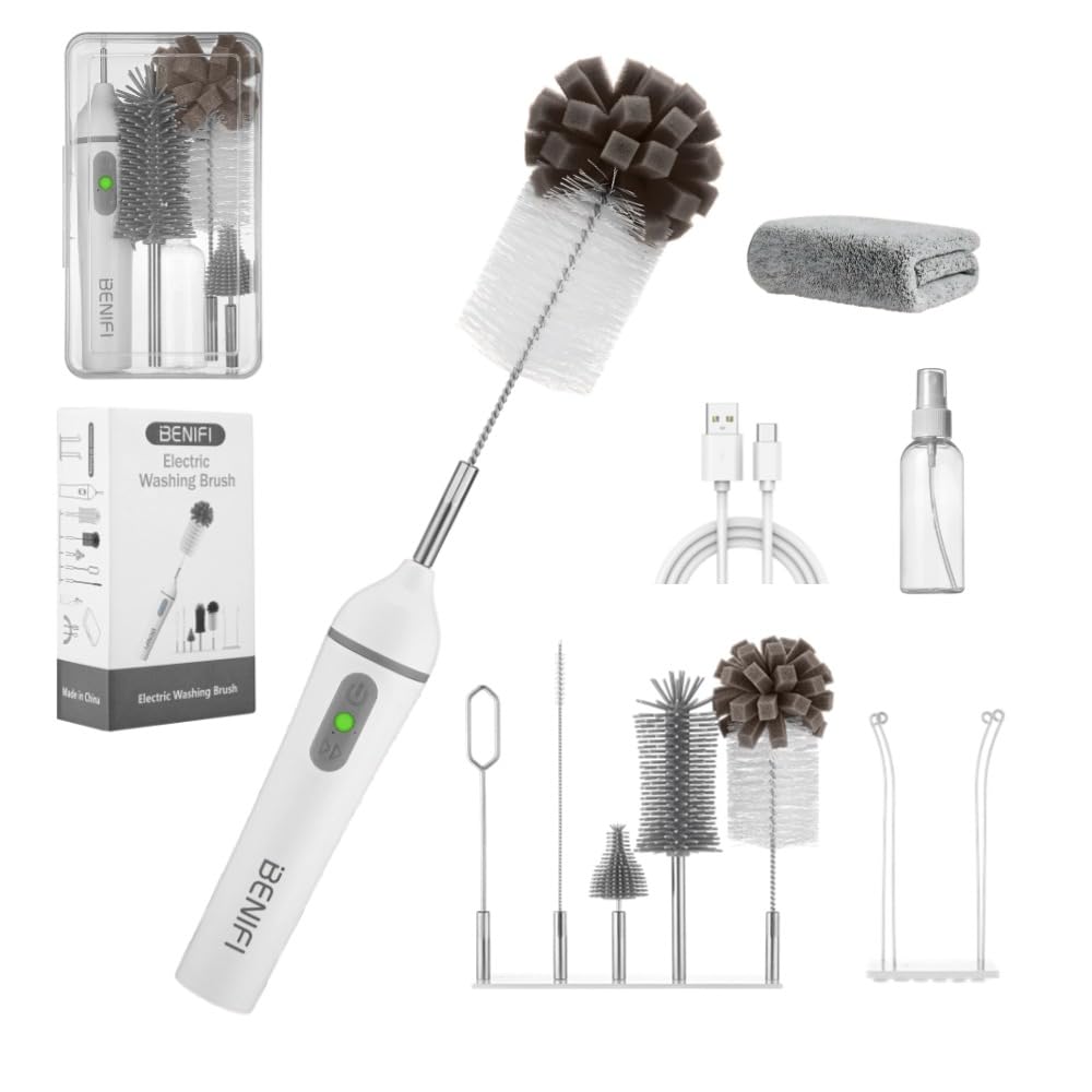 Benifi Electric Bottle Cleaner Pro front view, efficient cleaning for busy families.